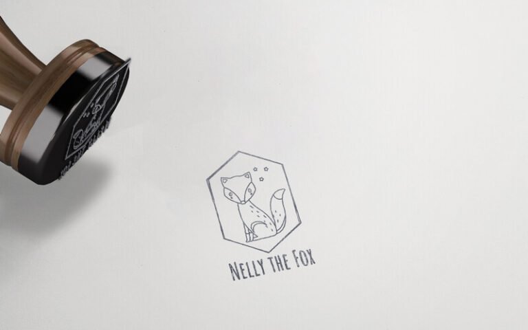stamp logo design fox