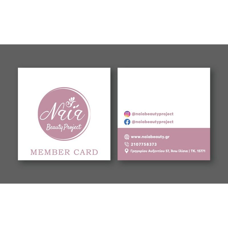 member cards design for beauty center nails
